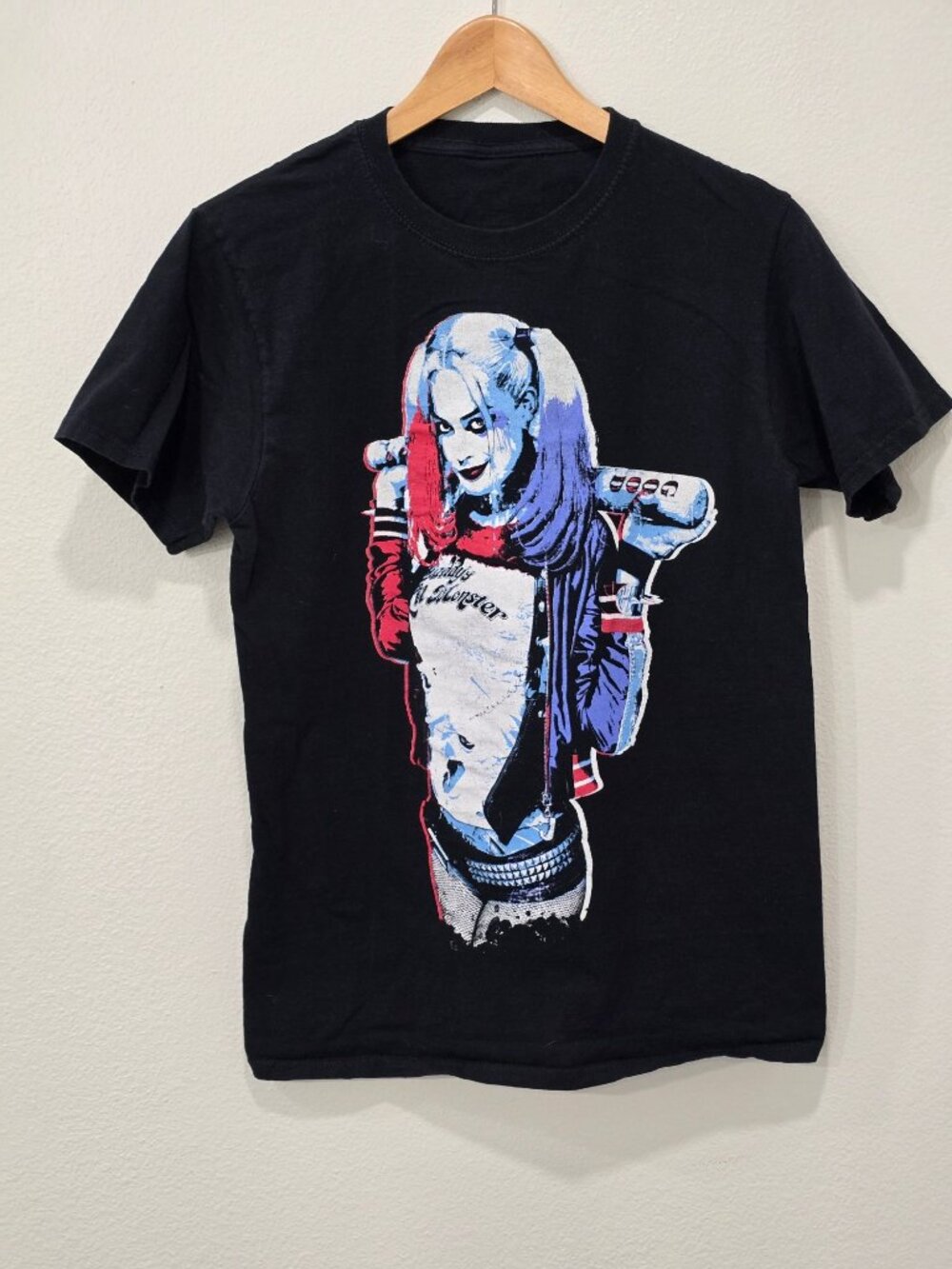 DC Comics ✦ Harley Quinn Lil Monster Graphic Tee ✦ Black Short Sleeve Size S - Picture 2 of 8